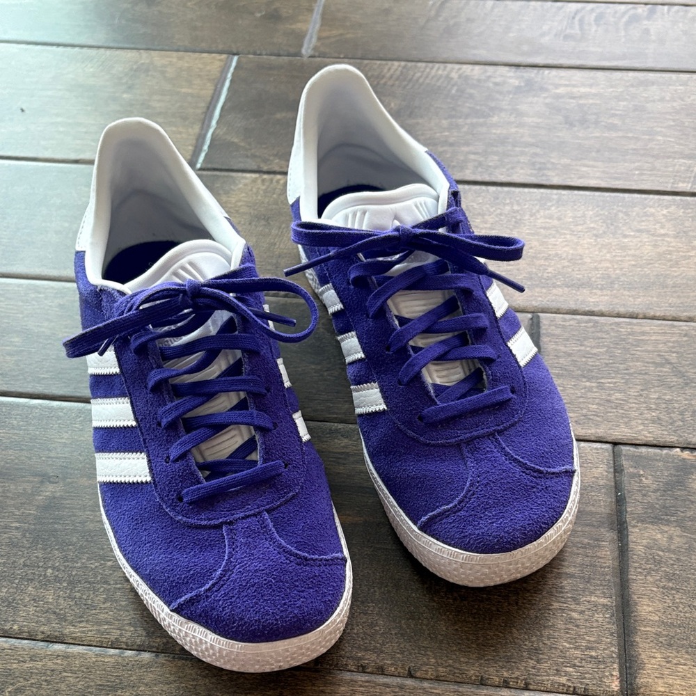 adidas Purple and White Women’s Suede Sneakers